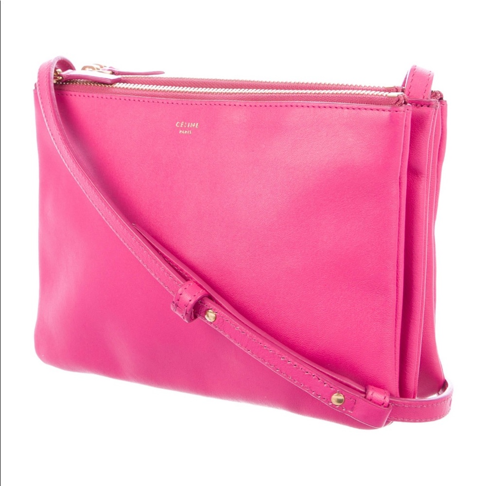 NWT Celine Small Trio Crossbody Bag Fuschia
